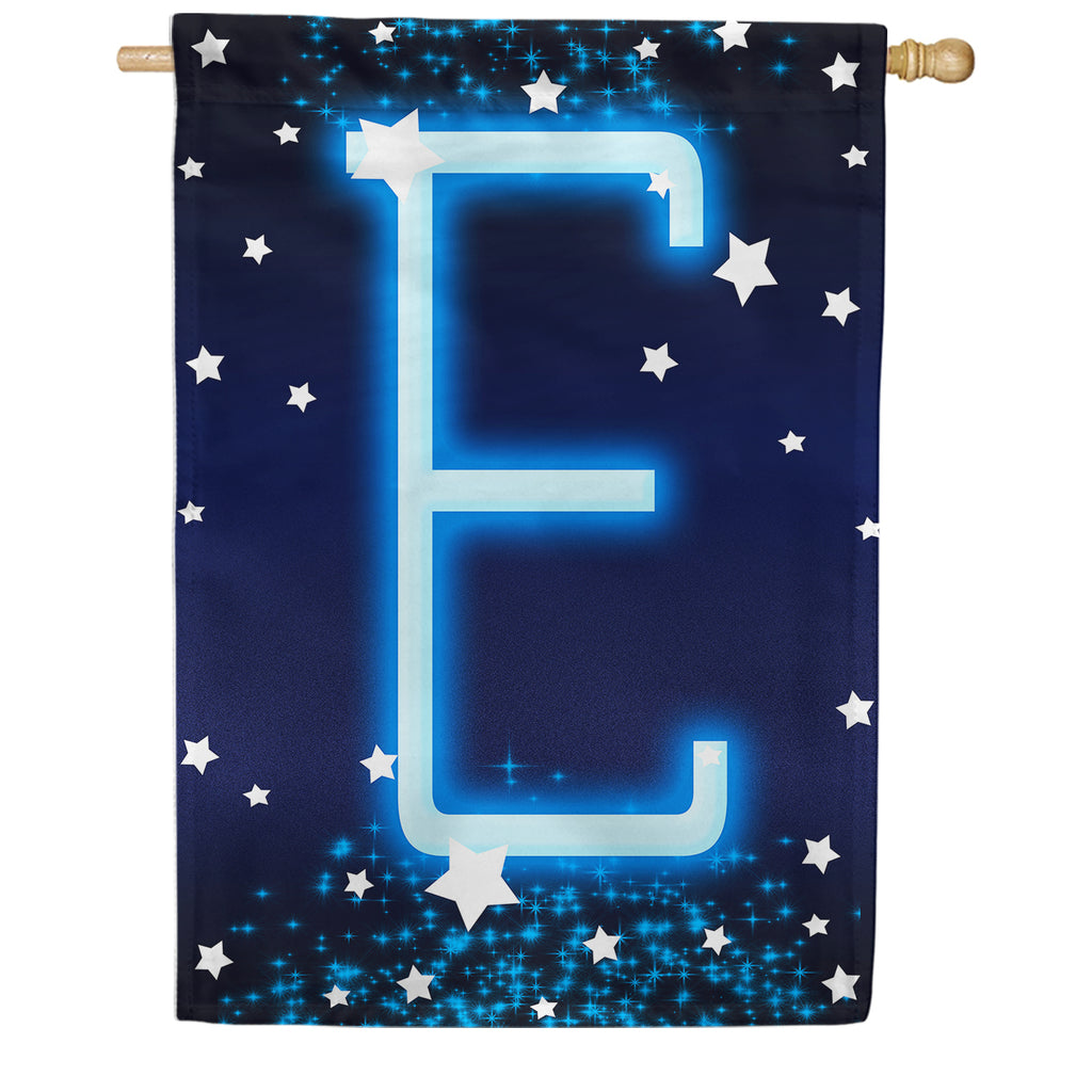 New Year Startlight - Monogram E House Flag