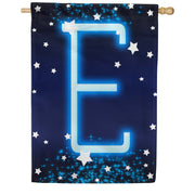 New Year Startlight - Monogram E House Flag