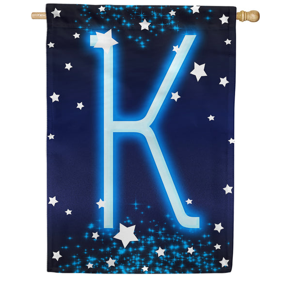 New Year Startlight - Monogram K House Flag