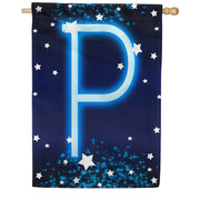 New Year Startlight - Monogram P House Flag