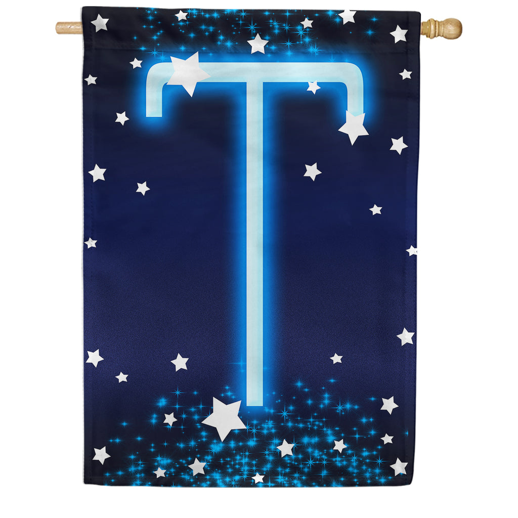 New Year Startlight - Monogram T House Flag