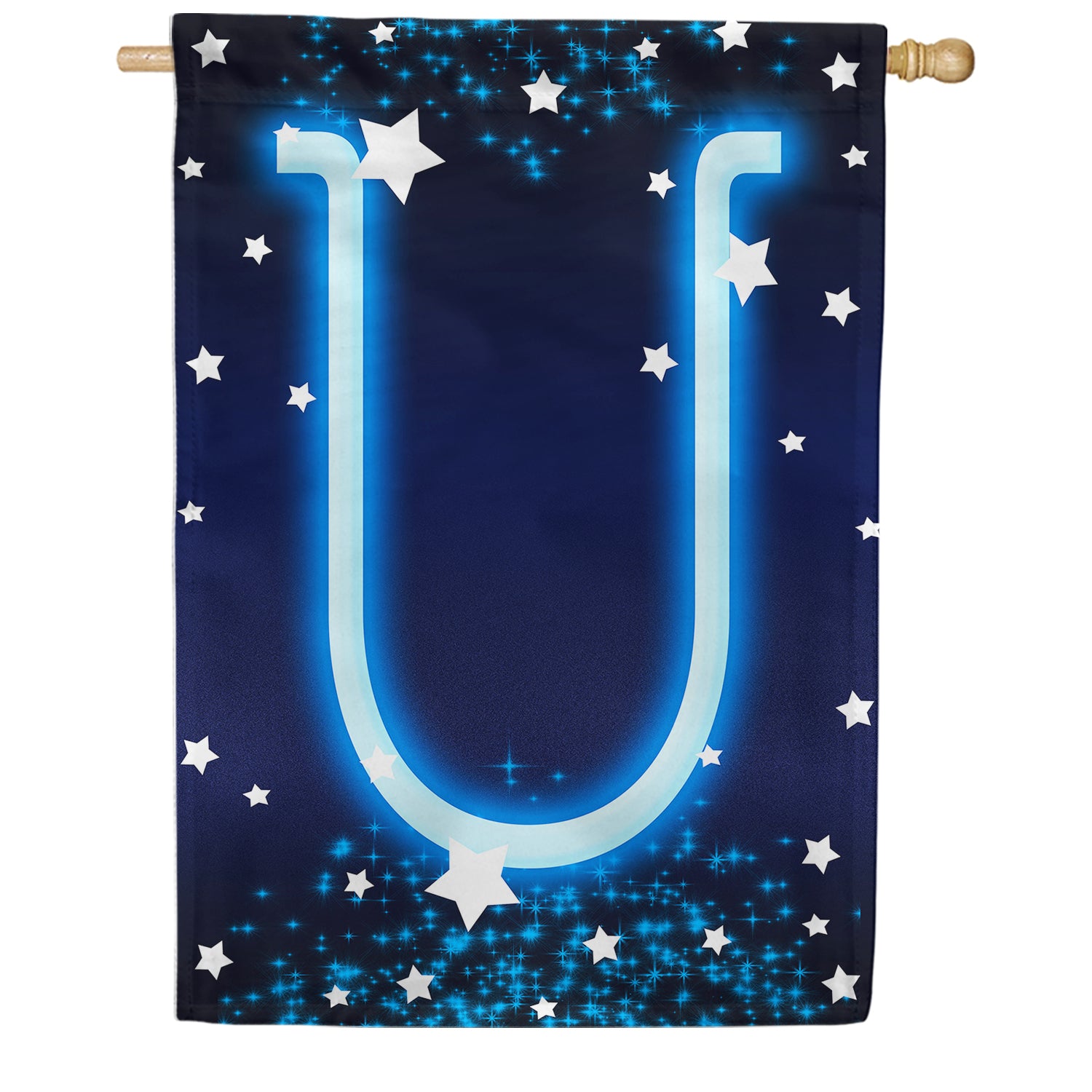 New Year Startlight - Monogram U House Flag