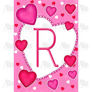 Happy Valentine's Day - Monogram R House Flag