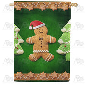 Santa Gingerbread Man House Flag