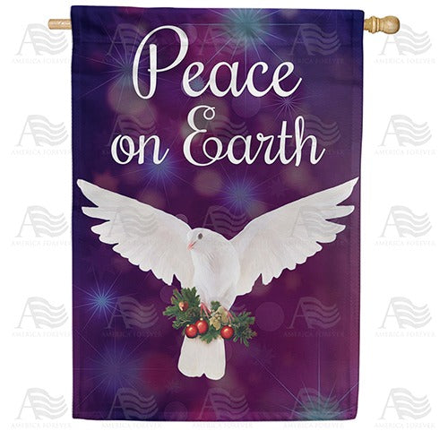 Peace On Earth Dove House Flag