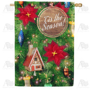 Christmas Novelty Ornaments House Flag