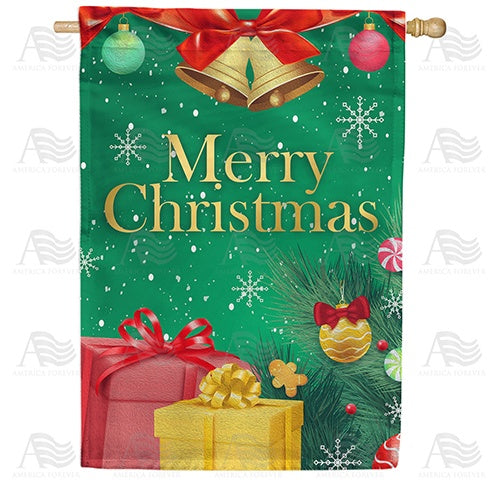 Merry Christmas Gifts House Flag