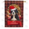 Santa Puppy House Flag
