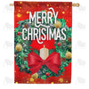 Merry Christmas Candle Wreath House Flag