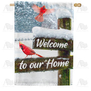 Cardinals Winter Welcome House Flag