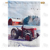 Winter At The Farm House Flag