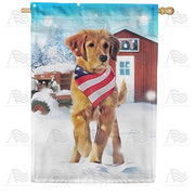 Patriotic Farm Dog House Flag