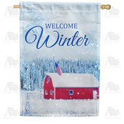 Welcome Winter On The Farm House Flag