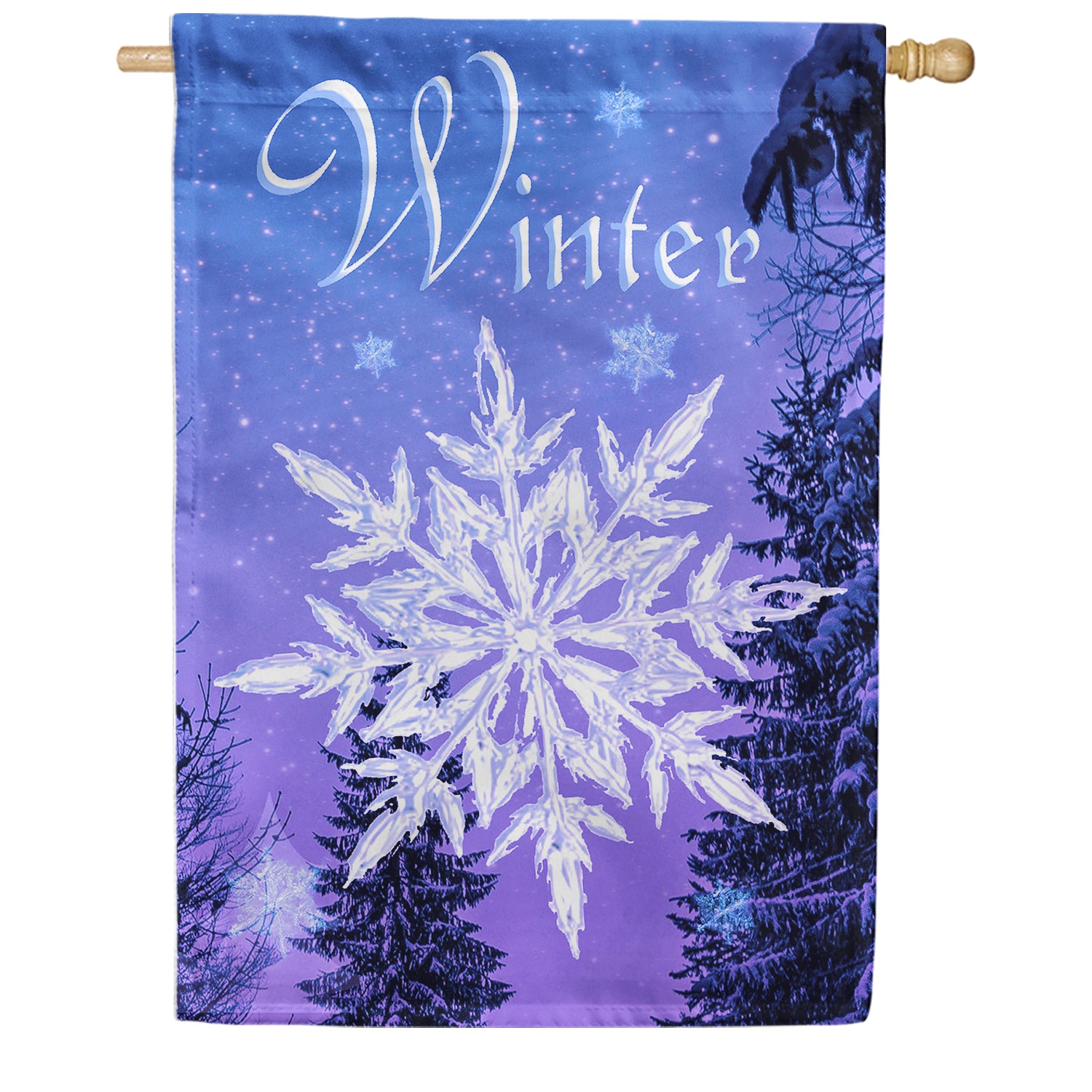 Crystal Snowflake House Flag
