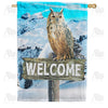 Winter Owl Welcome House Flag