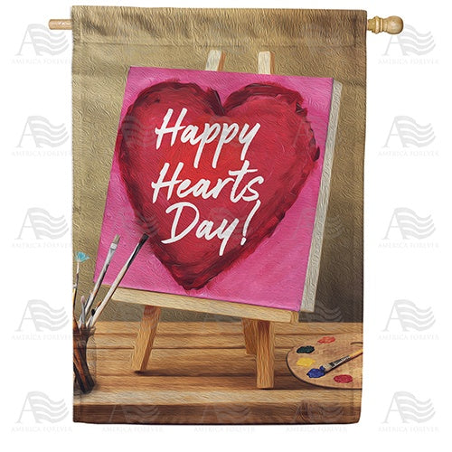 Happy Hearts Day Painting House Flag