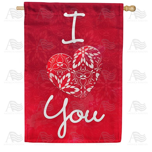 I Love You House Flag