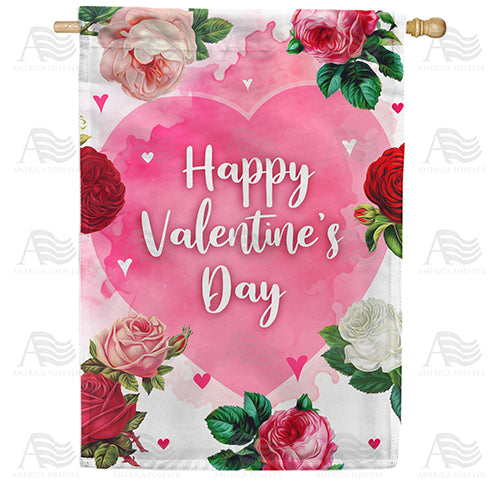 America Forever Vintage Roses House Flag
