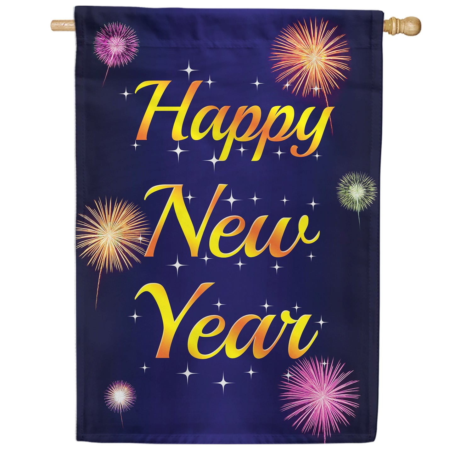 New Year Fireworks House Flag