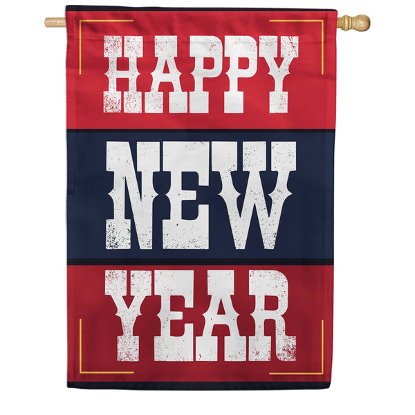 Country New Year House Flag