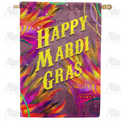 Mardi Gras Feather Masks House Flag