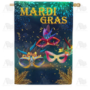 Mardi Gras Masks House Flag