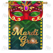 Fat Tuesday Mask House Flag