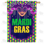 Mardi Gras Beaded Mask House Flag