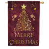 Golden Christmas House Flag