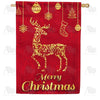 Gold Reindeer House Flag