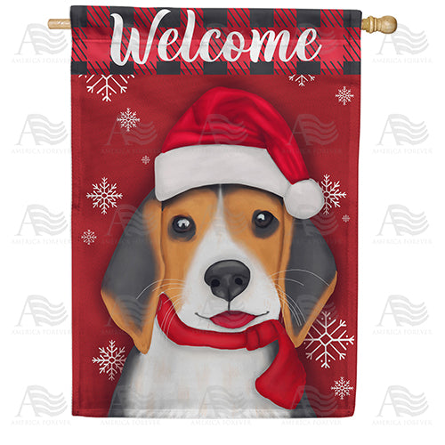 Santa Beagle House Flag