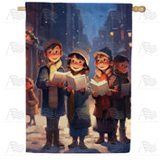 Young Carolers House Flag