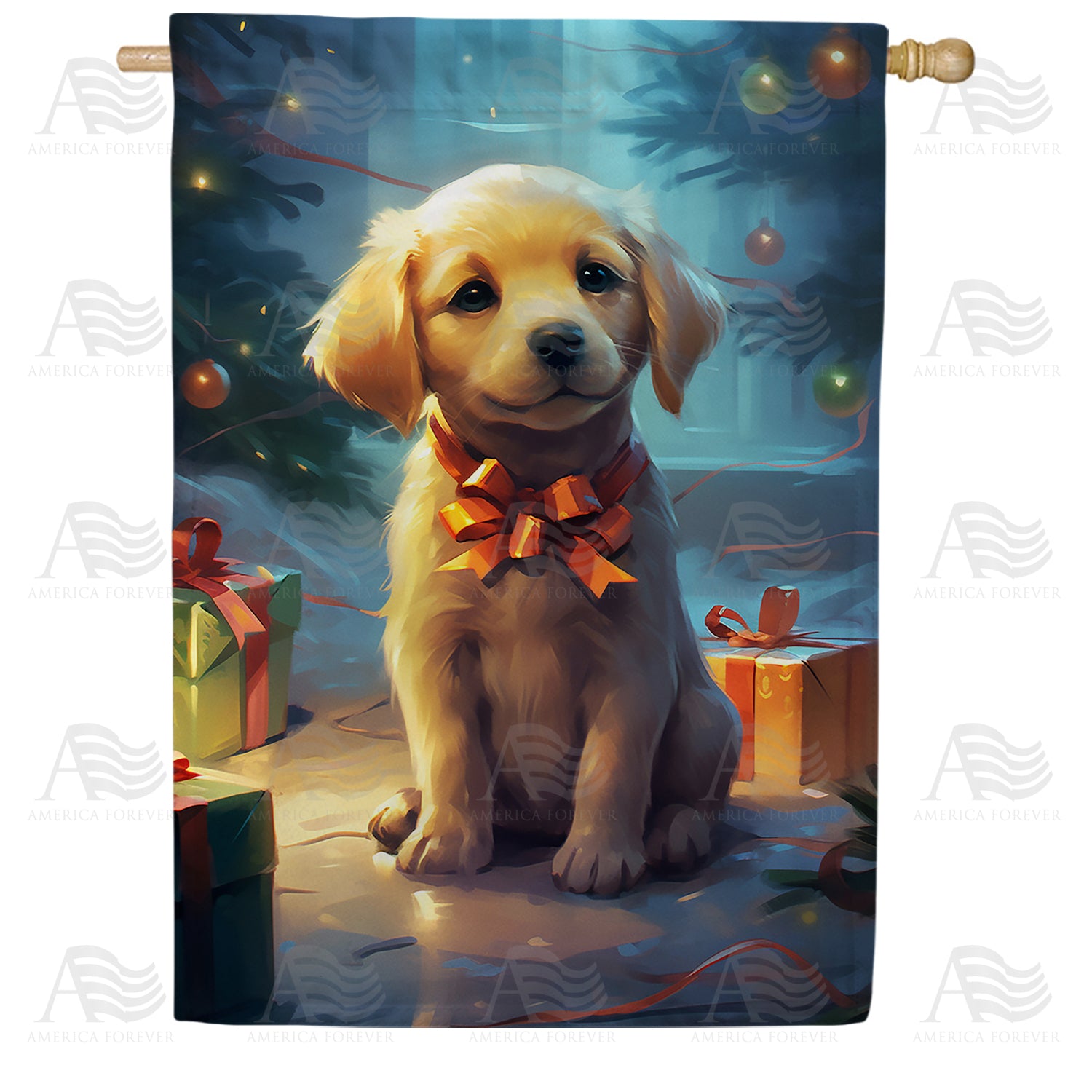 Christmas Surprise For Child House Flag