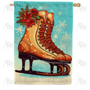 Winter Ice Skates House Flag