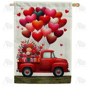 Heart Balloons and Blossoms Delivery House Flag