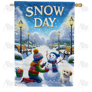 Winter Wonderland Snow Day House Flag