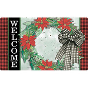 Holly Wreaths Door Mat