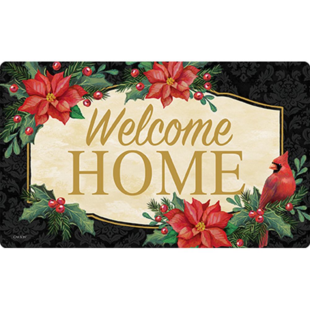 Poinsettia Cardinal Door Mat