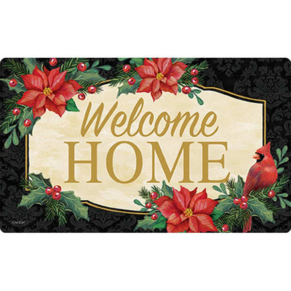 Poinsettia Cardinal Door Mat