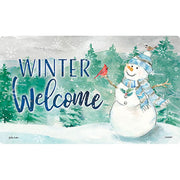 Watercolor Snowman Door Mat