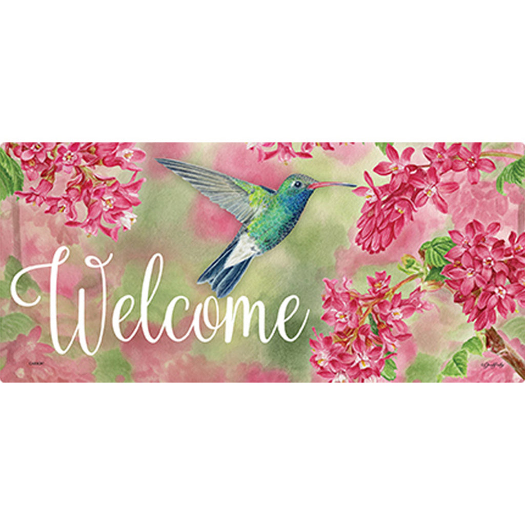 Pink Currant Hummingbird Mini Mat (22" x 10")