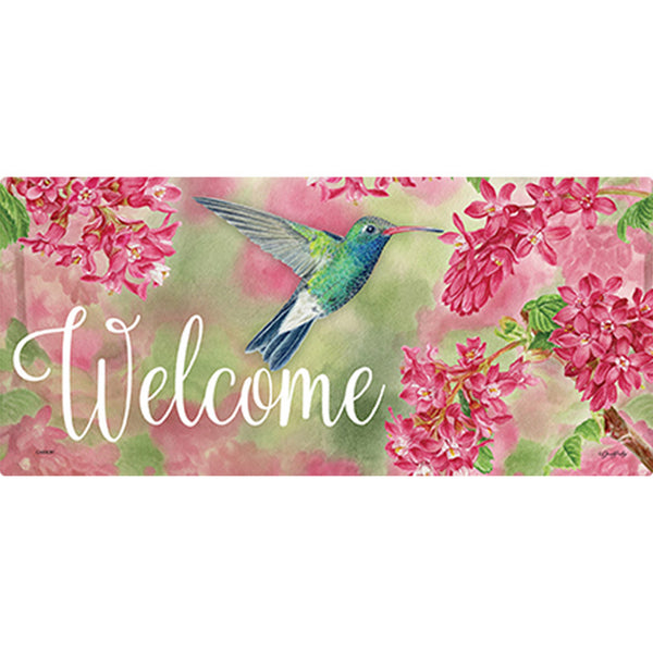 Pink Currant Hummingbird Mini Mat (22" x 10")