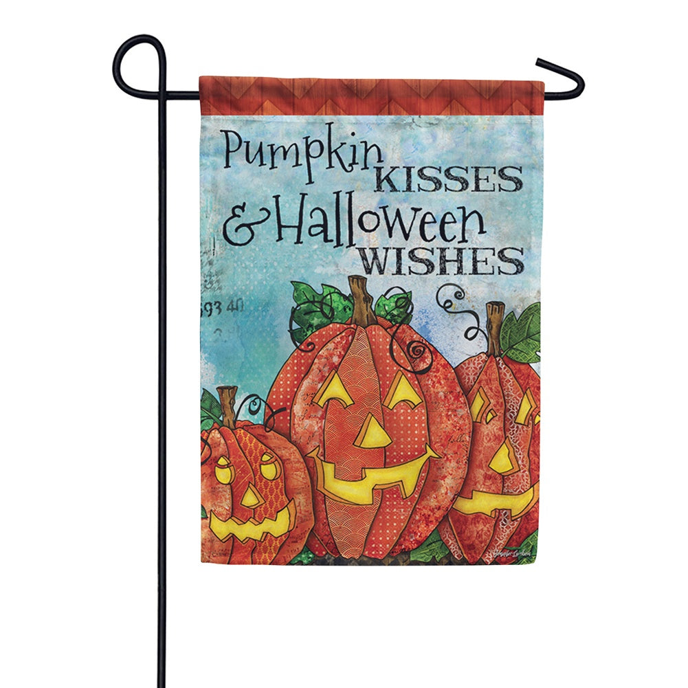 Pumpkin Kisses Dura Soft Garden Flag