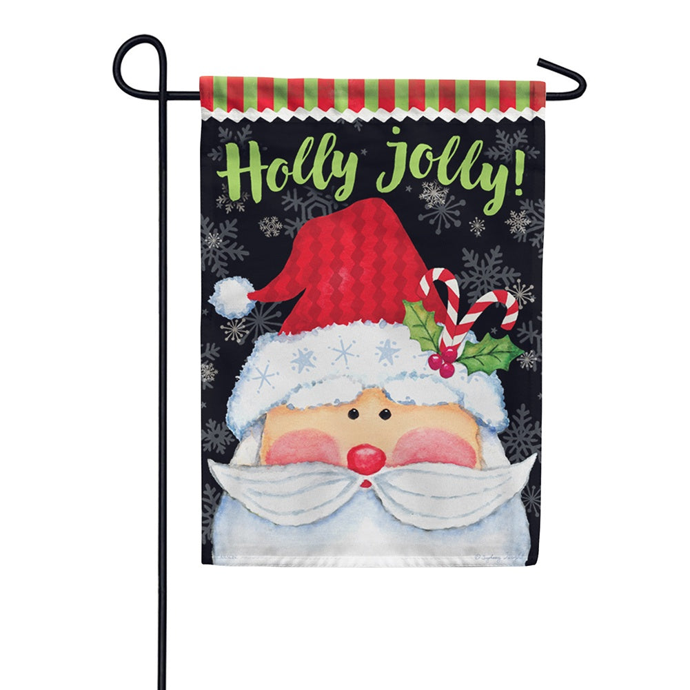 Holly Jolly Santa Dura Soft Garden Flag