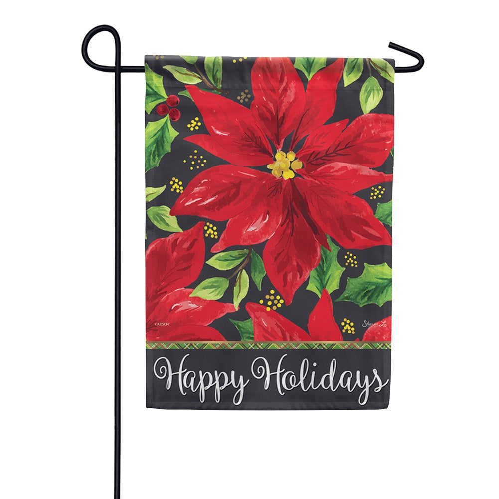 Poinsettia Holiday Dura Soft Garden Flag