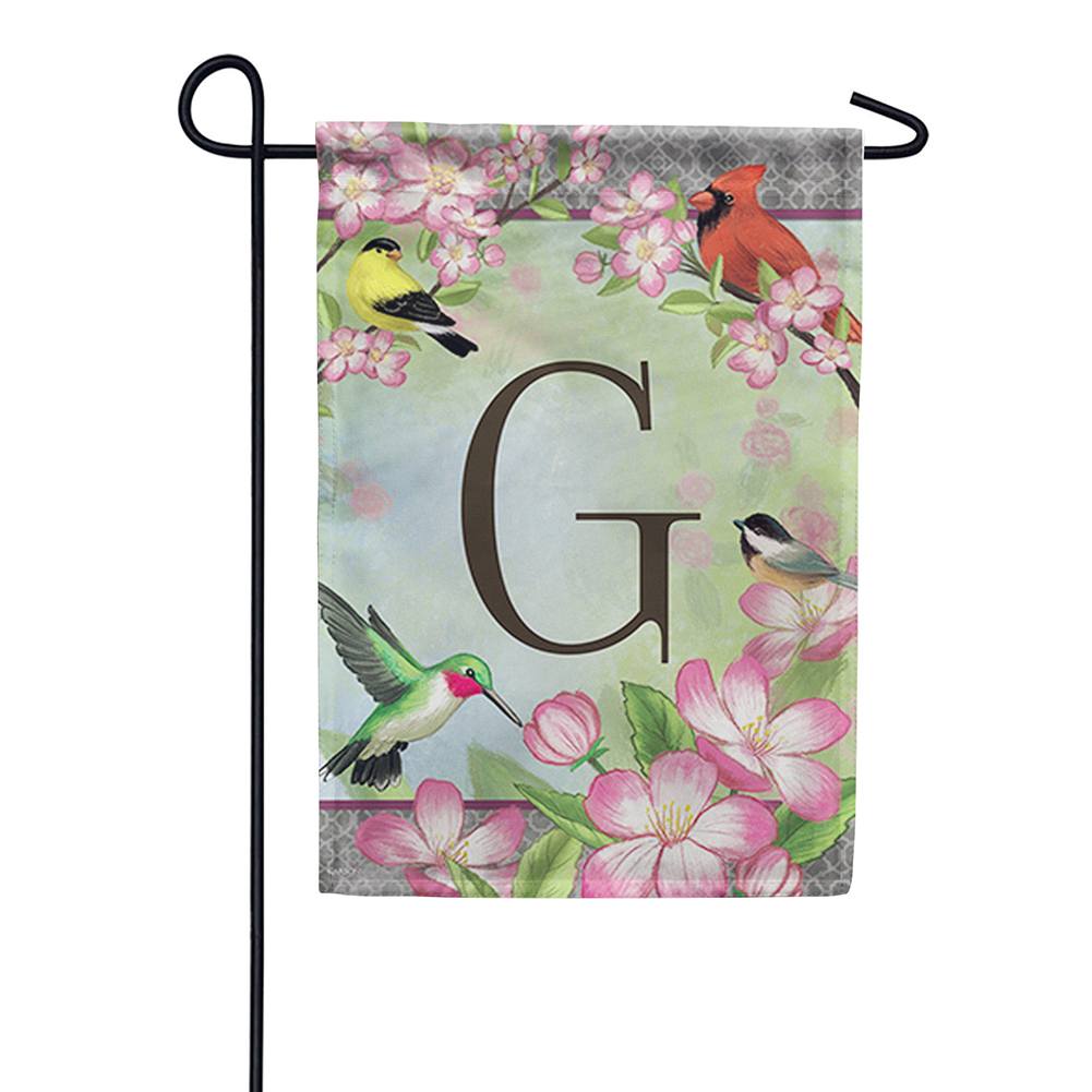 Songbird Monogram G Garden Flag