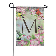 Songbird Monogram M Garden Flag