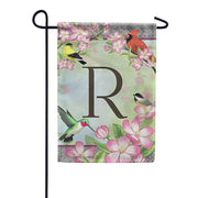 Songbird Monogram R Garden Flag