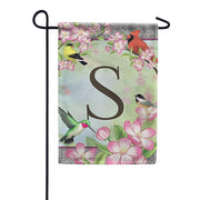 Songbird Monogram S Garden Flag