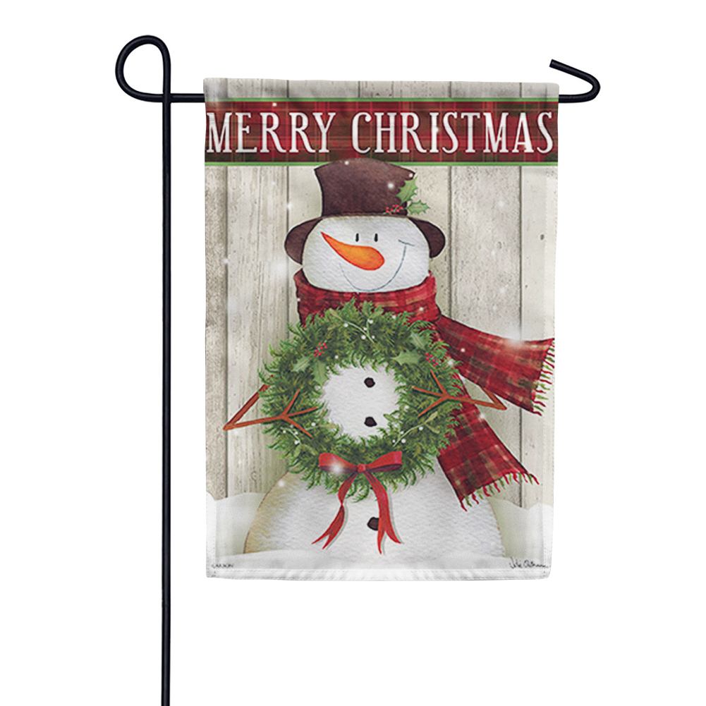 Merry Snowman Dura Soft Garden Flag